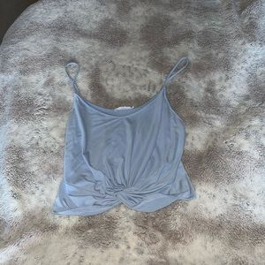 blue tank top